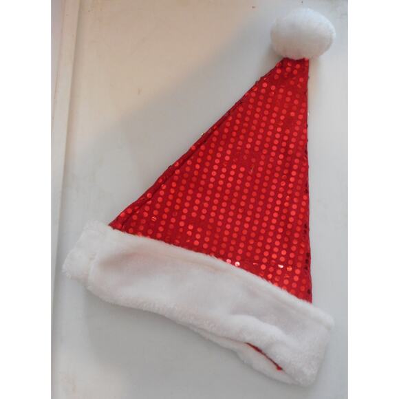 Red with Sequin red Dots Christmas Santa Hat 18″ Tall by Merry Brite - Picture 2 of 2